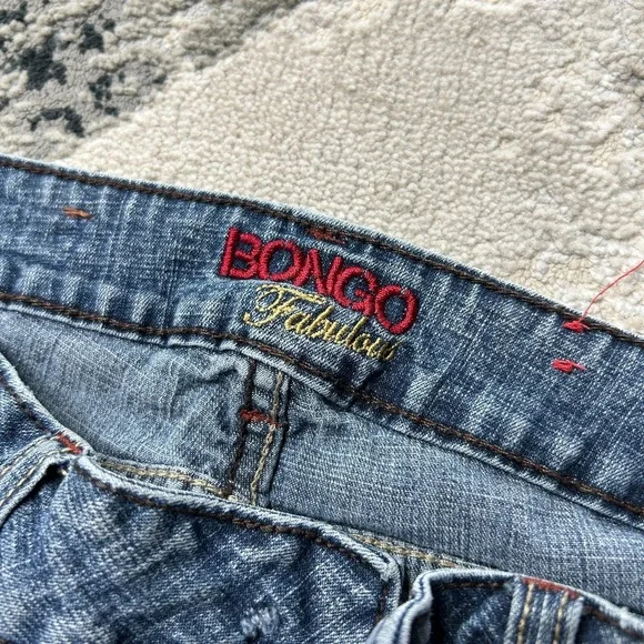Vintage Bongo Fabulous Flared Jeans Womens 3 Blue Denim Cotton Stretch Low Rise - Picture 3 of 11
